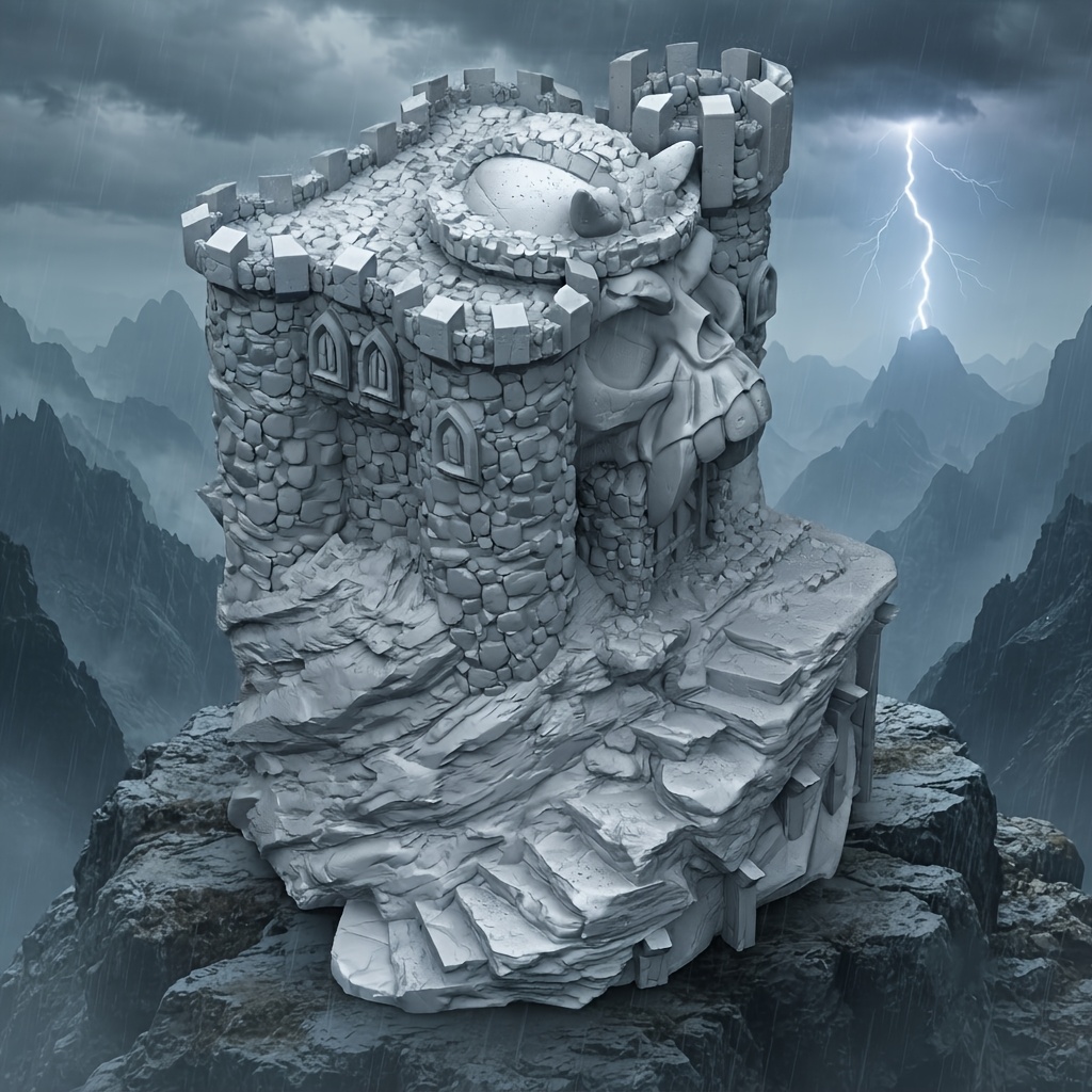 5pcs Modular Skull Castle Sets for Tabletop Games